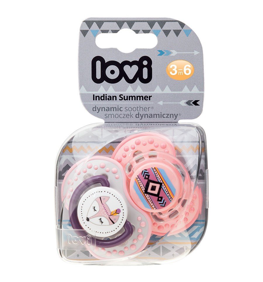 Lovi dynamický utišující dudlík Indian Summer 3-6m 2 ks girl
