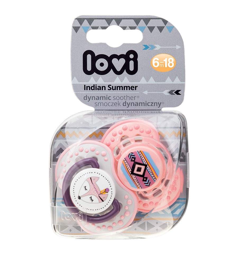 Lovi dynamický utišující dudlík Indian Summer 6-18m 2 ks girl