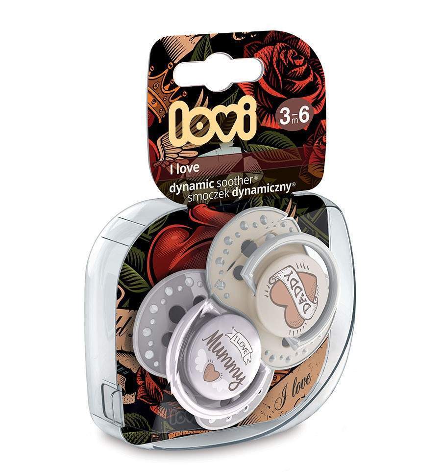 Lovi dynamický utišující dudlík I Love 3-6m 2 ks