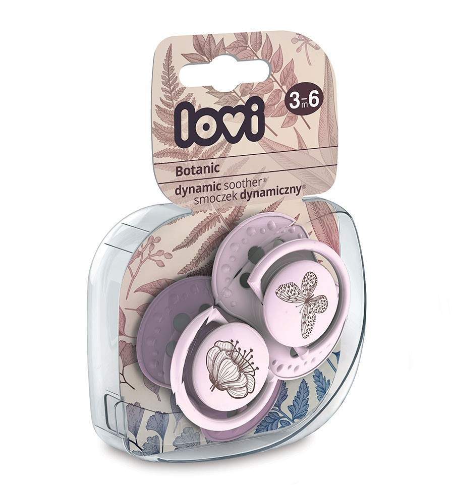 Lovi dynamický utišující dudlík Botanic 3-6m 2 ks girl