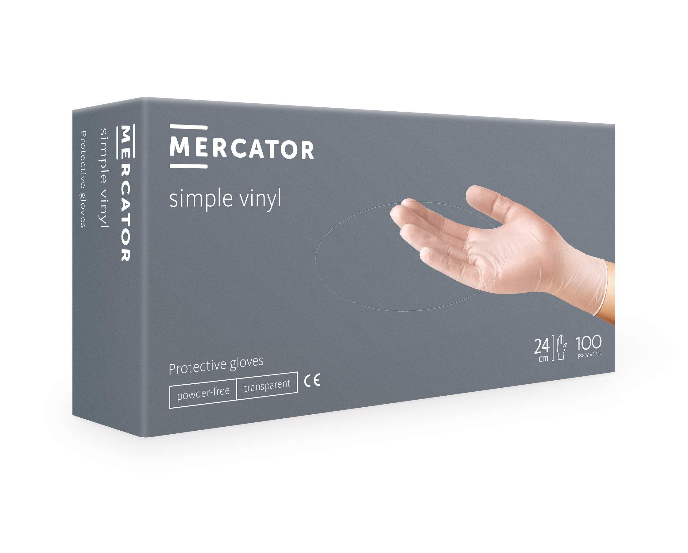 Jednorázové vinylové rukavice, nepudrované, velikost M