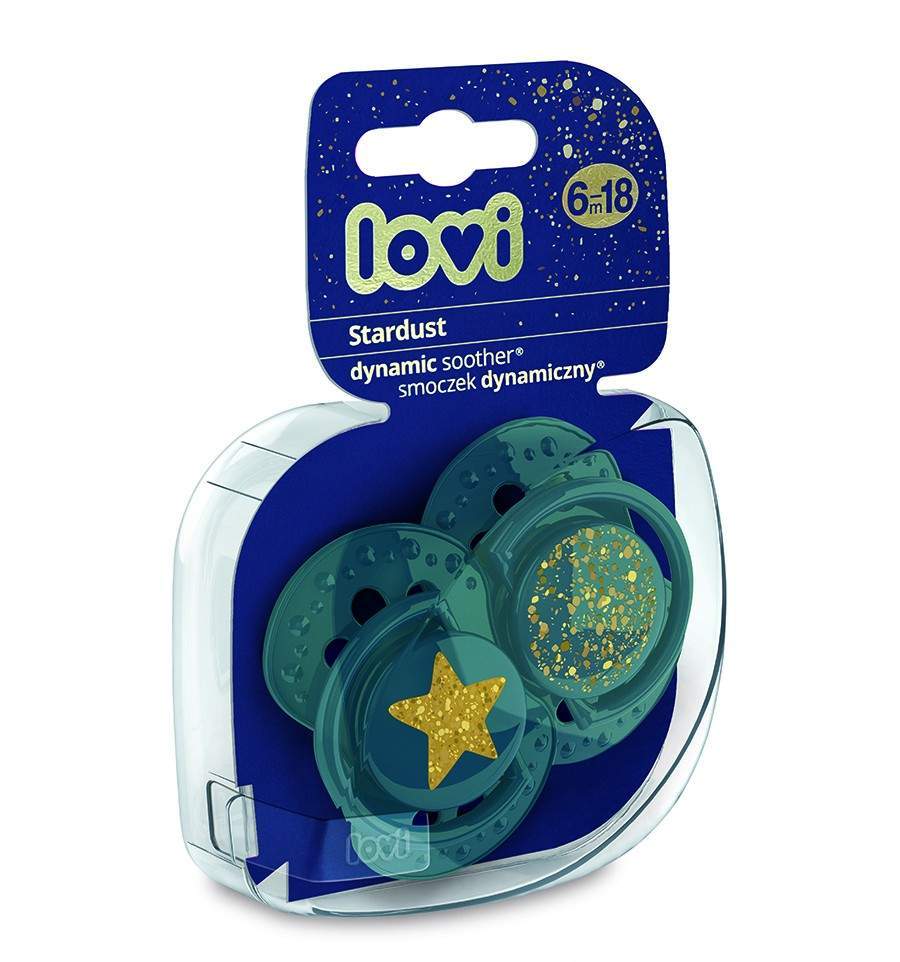 Lovi dynamický utišující dudlík Stardust 6 - 18m green 2 ks
