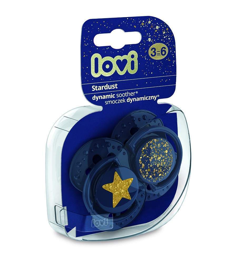 Lovi dynamický utišující dudlík Stardust 3-6m blue 2 ks