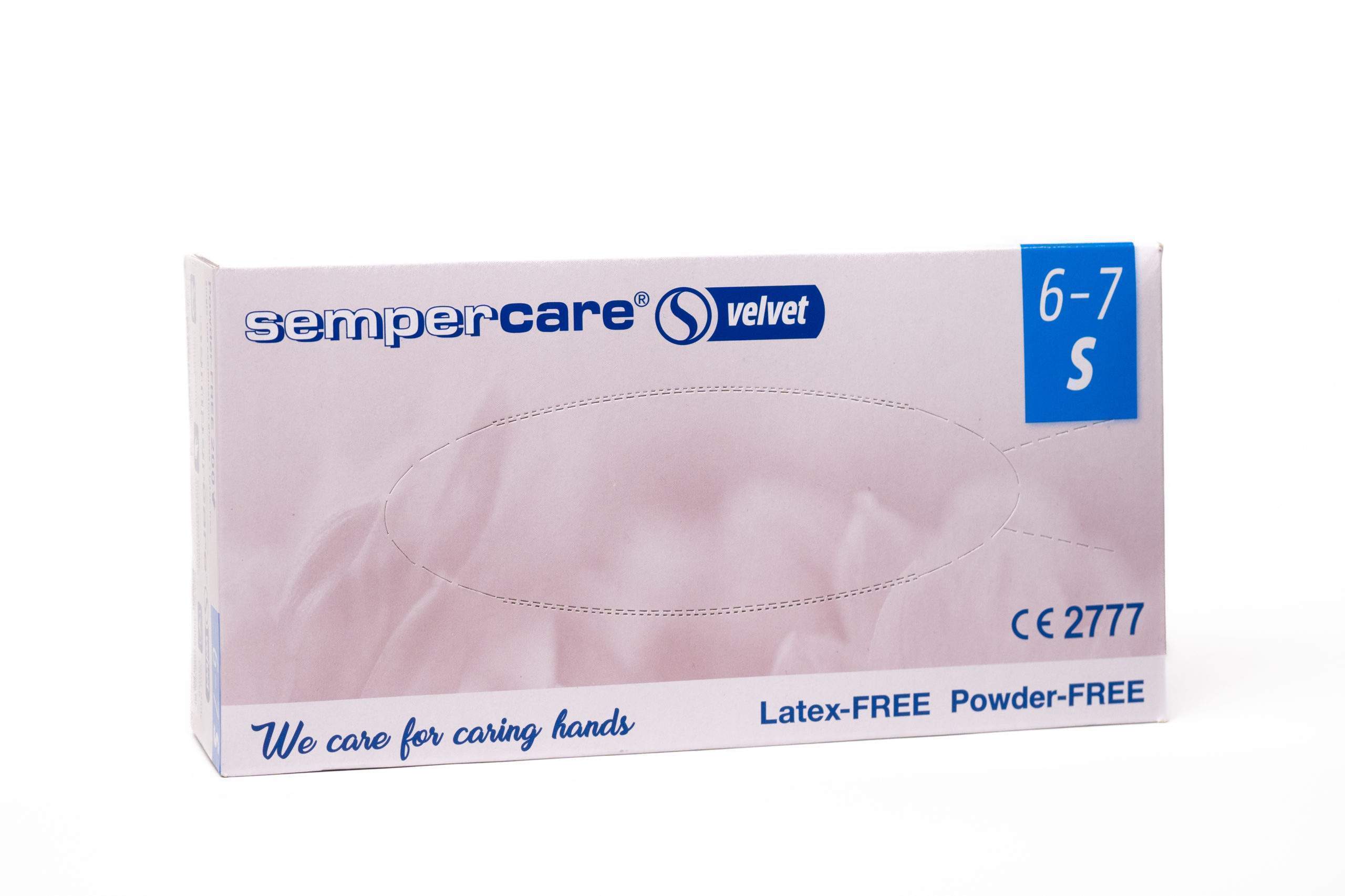 SEMPERCARE nitrilové nepudrované rukavice, modré, velikost S, balení 200ks