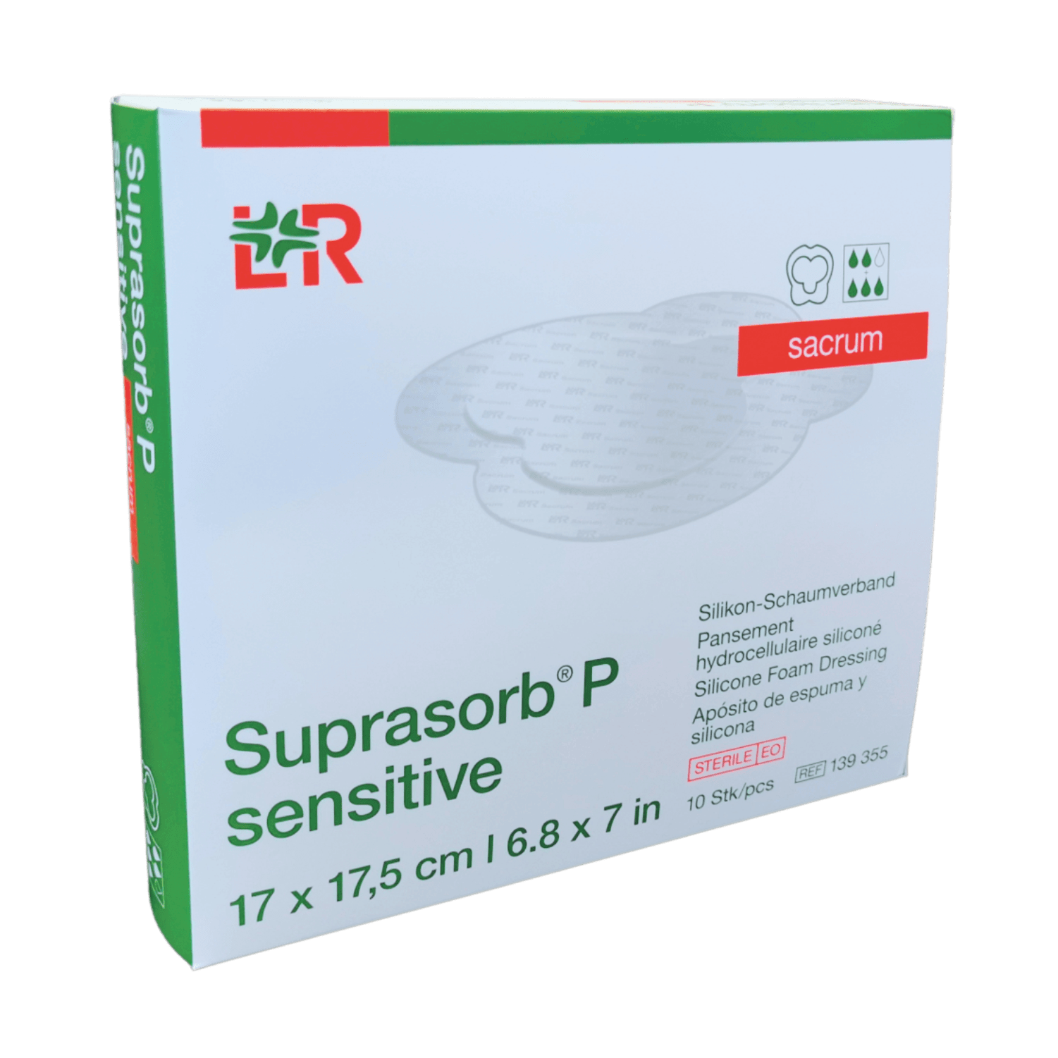 SUPRASORB P SENSITIVE sakrální 17x17,5 cm 1x10 ks