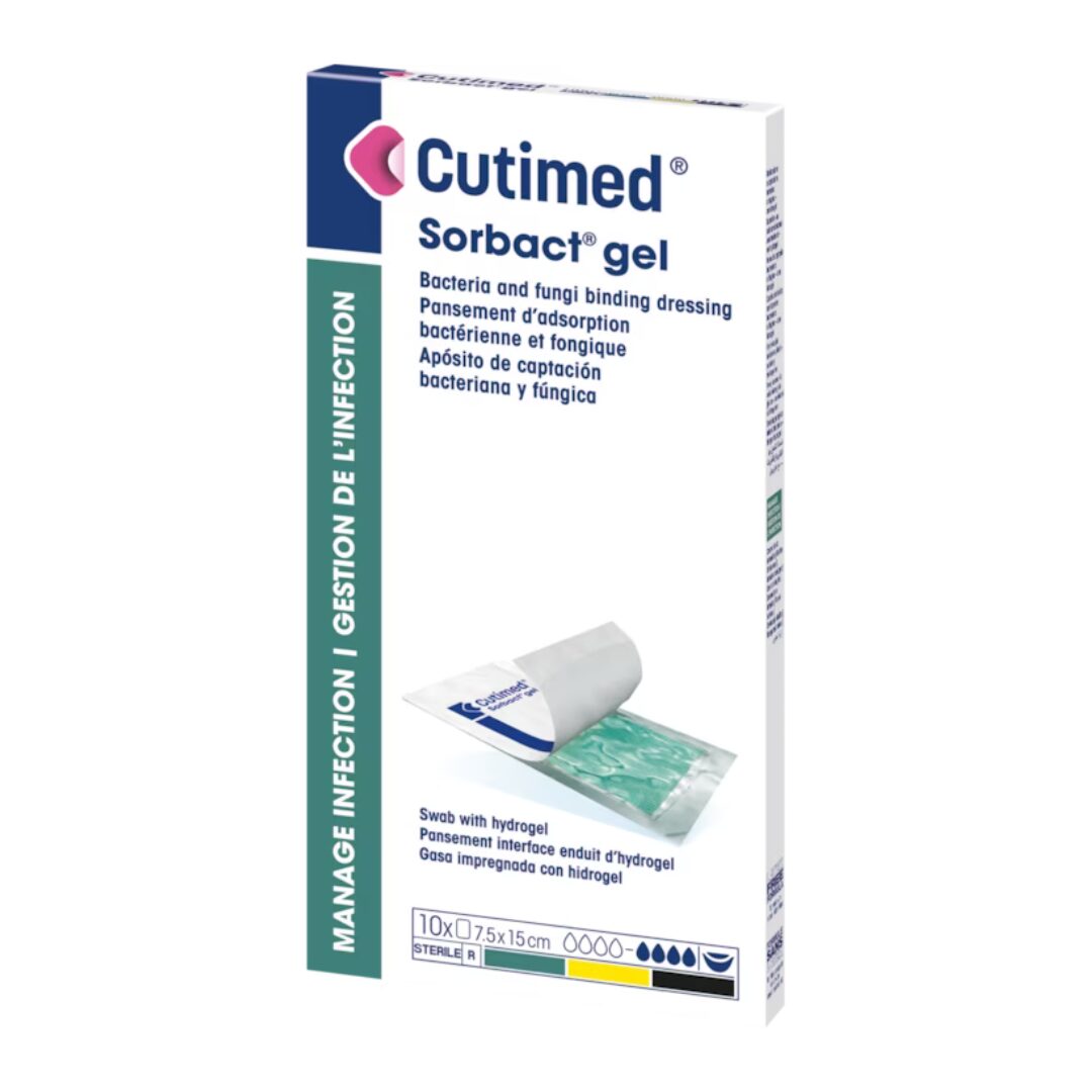 Cutimed Sorbact Hydro (gel) 7,5xcmx15cm antimikrobiální krytí sorbact s hydrogelem sterilní,10ks