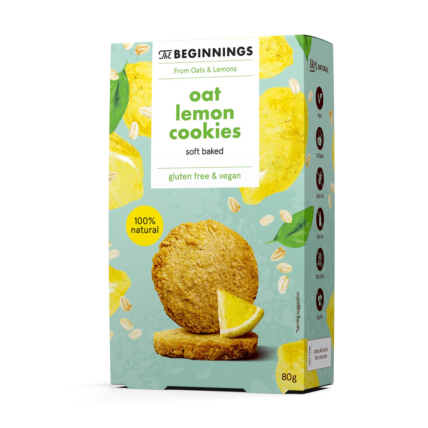 Oat lemon cookies (soft baked)