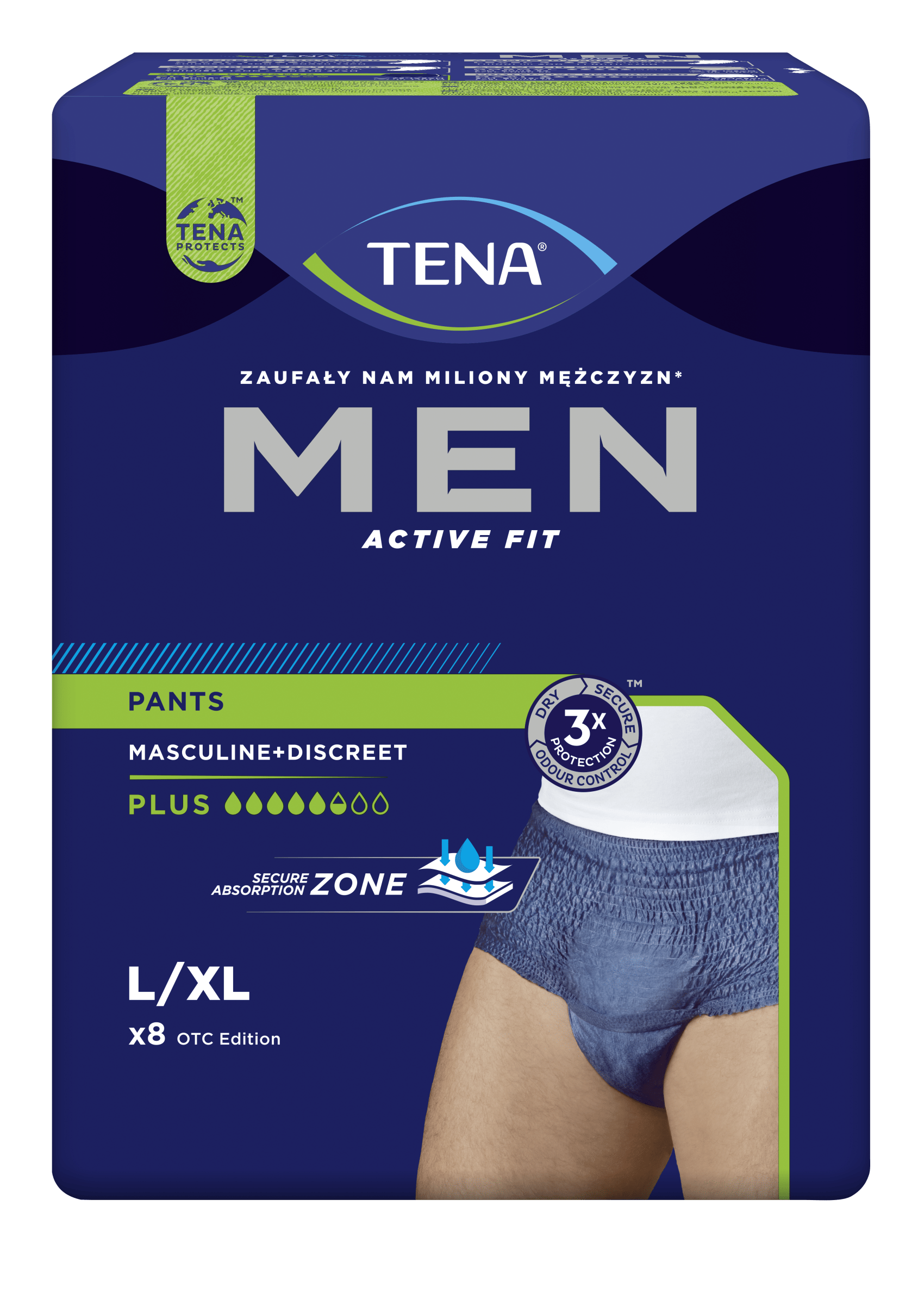 TENA MEN PANTS PLUS BLUE L/XL TENA MEN PANTS PLUS BLUE L/XL