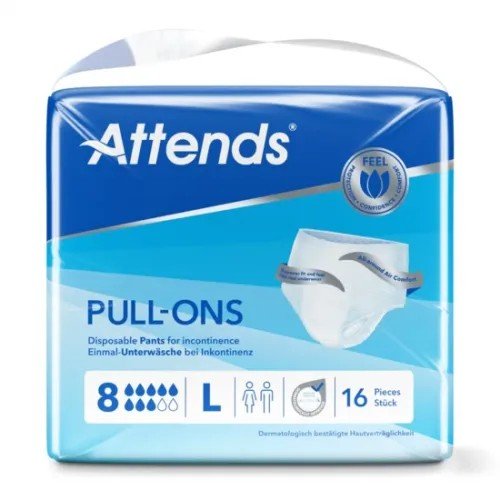 Attends Pull-Ons 8 L - Kalhotky natahovací absorpční 16 ks