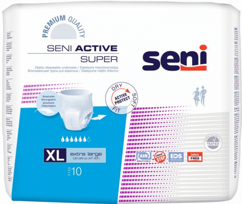 SENI Active Super XL - Kalhotky absorpční natahovací 10 ks
