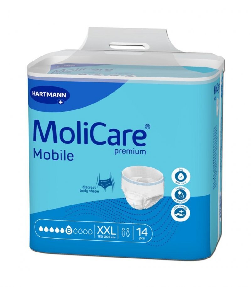 MoliCare Mobile 6 kapek XXL - Kalhotky natahovací absorpční prodyšné 14 ks