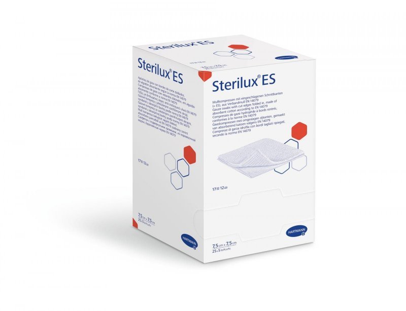 Skládané nesterilní kompresy Sterilux ES 7,5x7,5cm - 17 vláken, 100ks