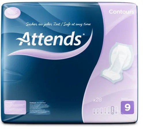 Attends Contours Regular 9 - Vložné pleny absorpční 28 ks