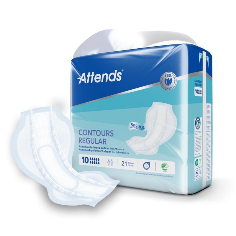 Attends Contours Regular 10 - Vložné pleny absorpční 21 ks