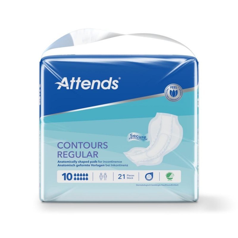 Attends Contours Regular 10 - Vložné pleny absorpční 21 ks