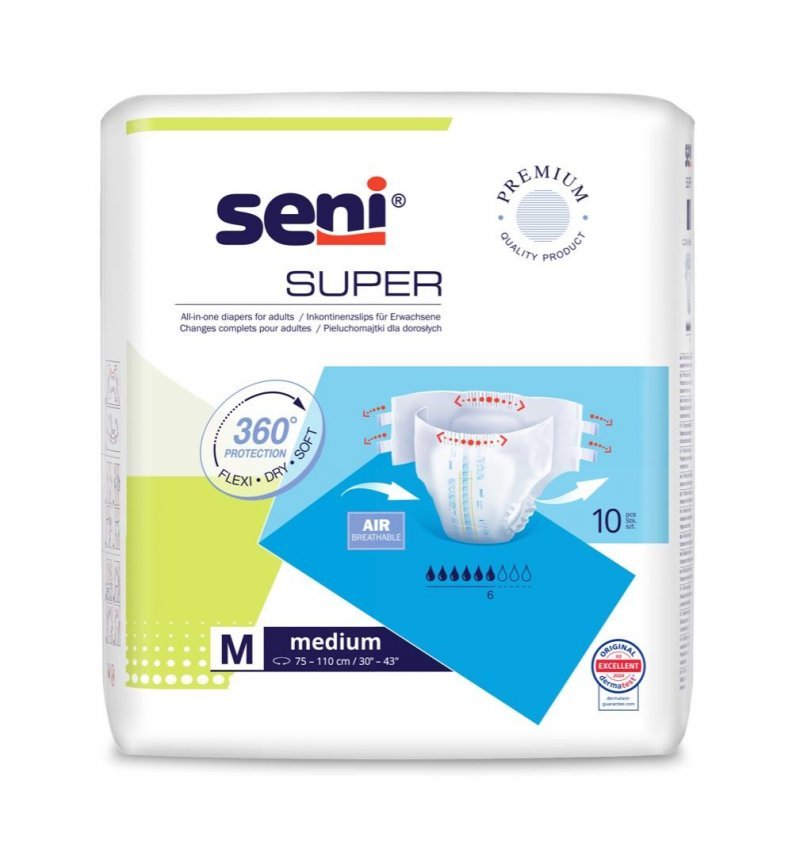 SENI Super M - Kalhotky absorpční prodyšné denní 10 ks