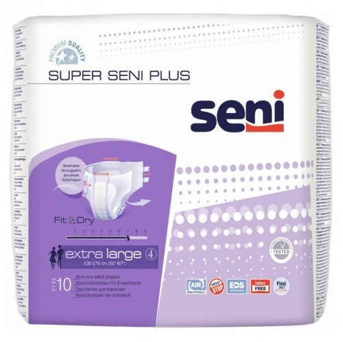 SENI Super Plus XL - Kalhotky absorpční prodyšné noční 10 ks