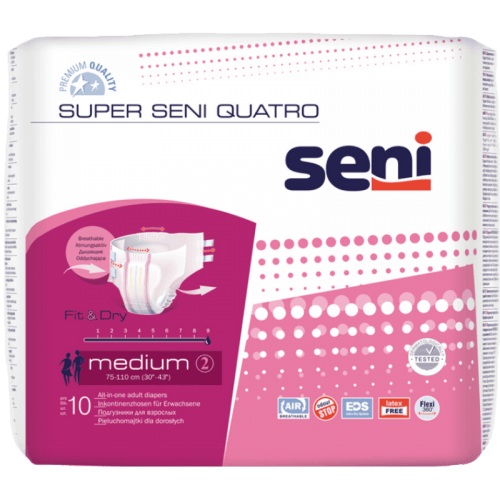SENI Super Quatro M - Kalhotky absorpční prodyšné extra savé 10ks