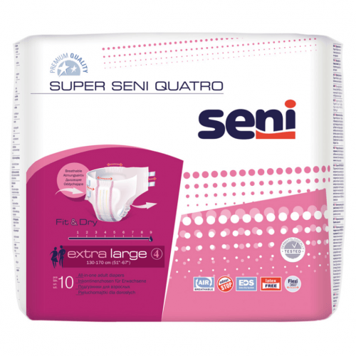 SENI Super Quatro XL - Kalhotky absorpční prodyšné extra savé 10ks