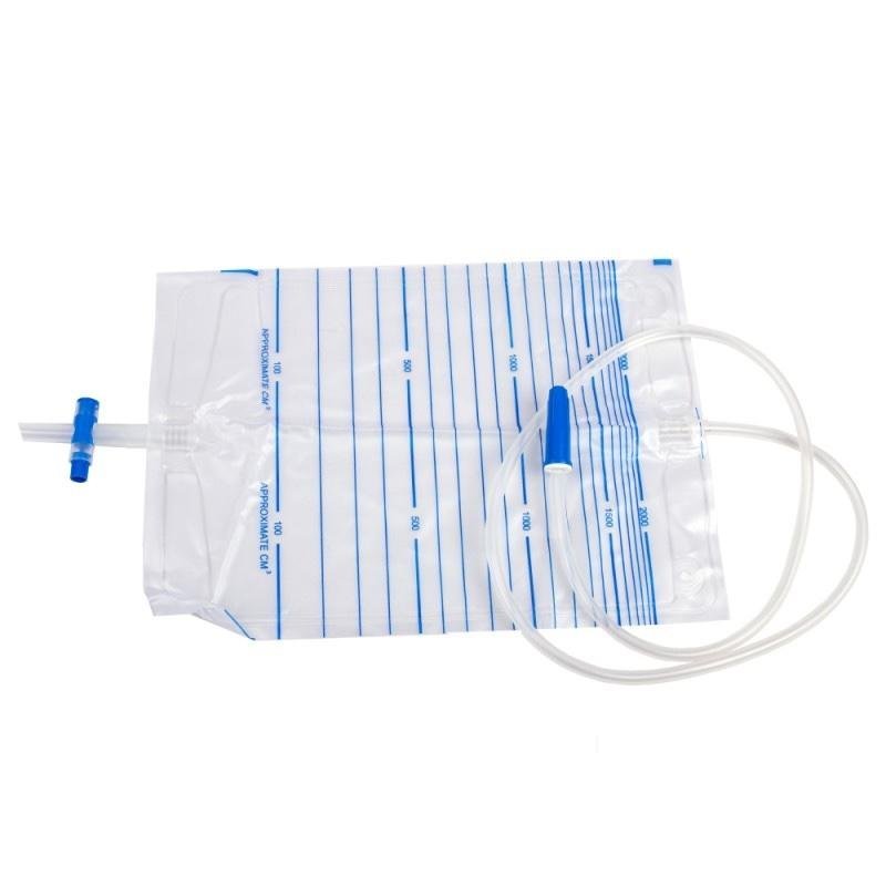 Sáček urinální s dolní křížovou výpustí - 2000 ml, délka hadice 90 cm, sterilní, 10ks