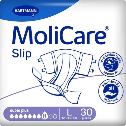 MoliCare Slip 8 kapek L - Zalepovací kalhotky, boky 120-150cm, savost 3020ml, 30ks