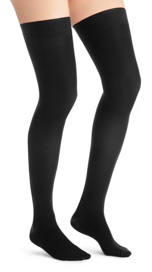 Kompresní stehenní punč. JOBST Ultra Sheer - I - Běžná délka, černá barva, se špicí Kompresní stehenní punč. JOBST Ultra Sheer - I - Běžná délka, černá barva, se špicí