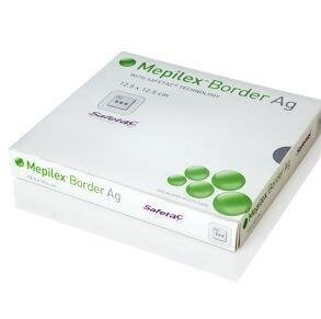 Mepilex Border Ag, 10 x 10 cm, 5 ks - Antimikrobiální krytí s technologií Safetac
