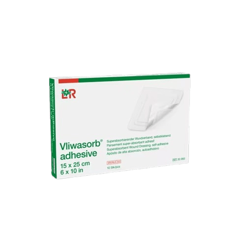 Vliwasorb Adhesive - 15 x 25 cm - Samolepicí krytí na rány se superabsorbentem, 10ks