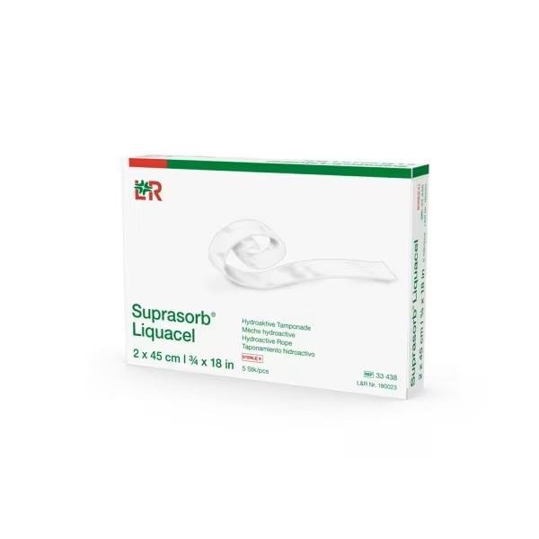 Krytí S Hydrovláknem Suprasorb Liquacel - 2 x 45 cm, sterilní, 5 ks