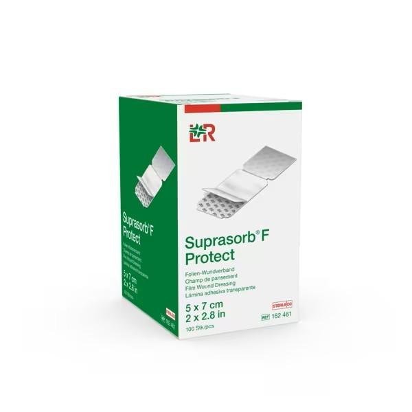 Suprasorb F Protect - 5 cm x 7 cm - Sterilní fóliové krytí transparentní, samolepící, 100 ks