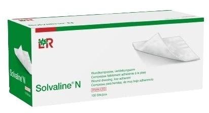 Kompresy Solvaline N Sterilní - 10 x 10 cm - Speciální savé, oboustranně použitelné, 10 ks