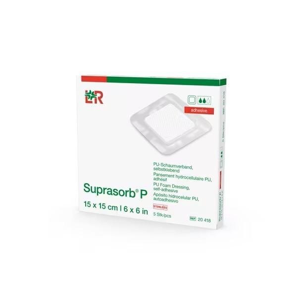 Suprasorb P - 15 x 15 cm - Sterilní polyuretanové krytí, samolepící