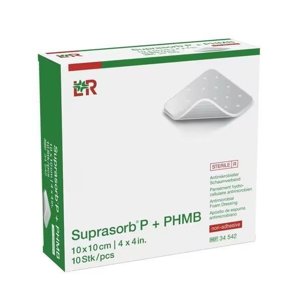 Suprasorb® P + PHMB Non Adhesive 10 x 10 cm - Antimikrobiální PU pěnové krytí