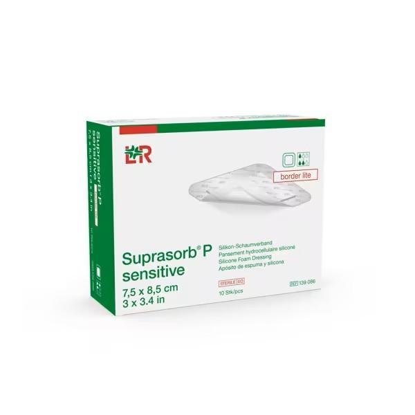 Suprasorb P Sensitive Border - 7,5 x 8,5 cm - 10ks