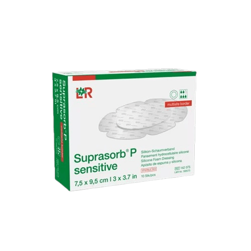 Suprasorb P Sensitive, Multisite, Border - 7,5 x 9,5 cm, 10 ks