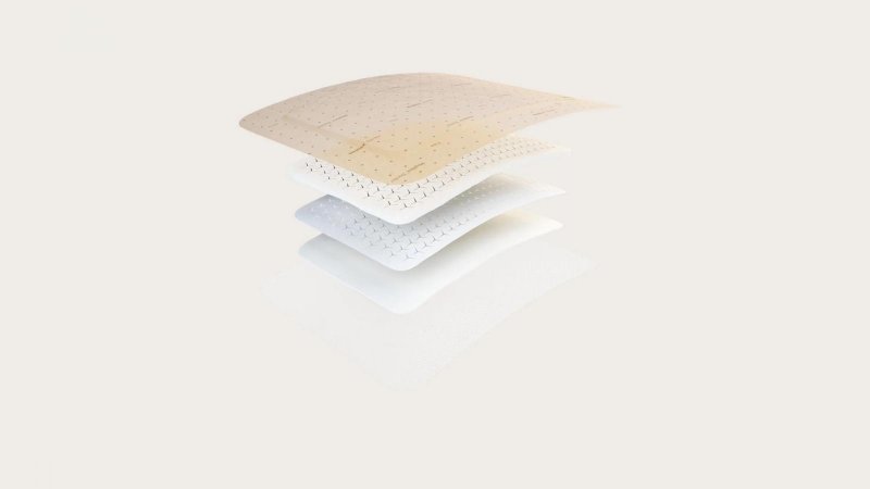 Mepilex Border Flex, 10 x 20 cm, 10 ks - Samolepící absorpční krytí s technologií Safetac