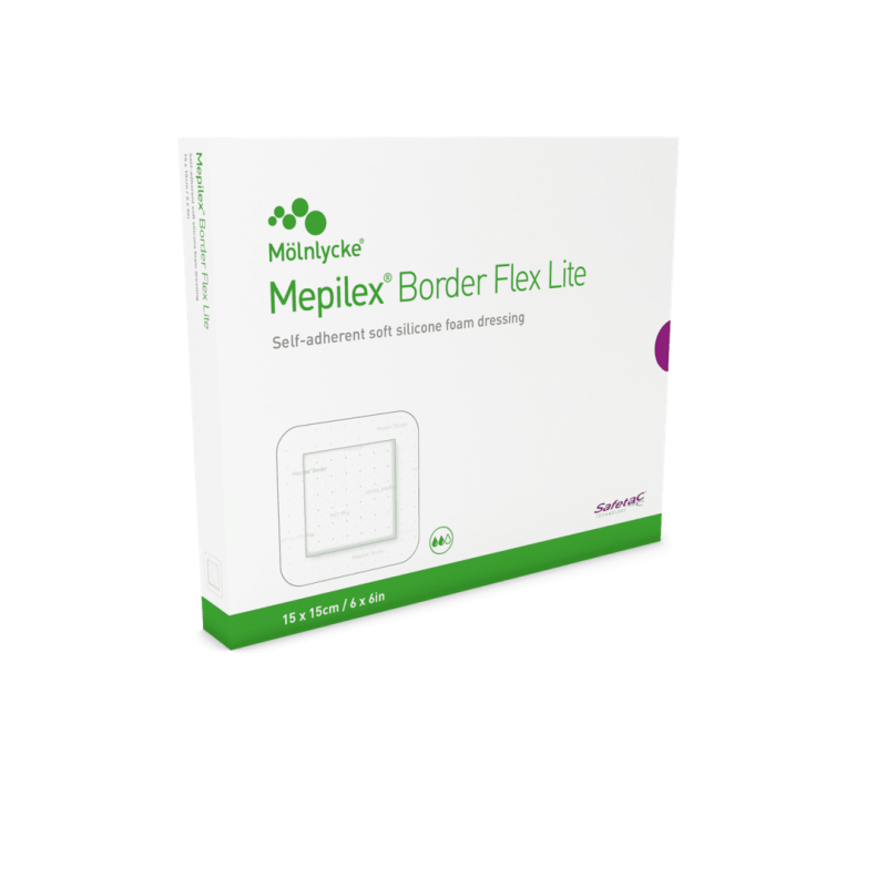 Mepilex Border Flex Lite - 5 x 12,5 cm, 5 ks - Tenké samolepící pěnové krytí se silikonovou vrstvou