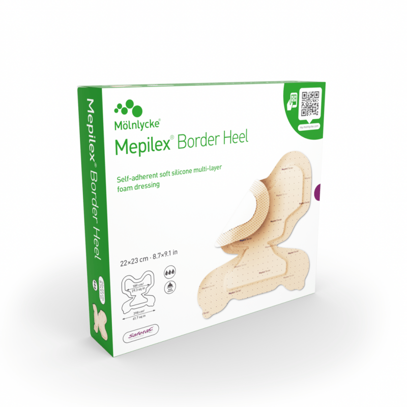 Mepilex Border Heel - 22 x 23 cm, 6 ks - Samolepící absorpční pěnové krytí se silikonovou vrstvou