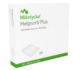 Melgisorb Plus - 10 x 10 cm - Absorpční alginátové krytí, 10 ks