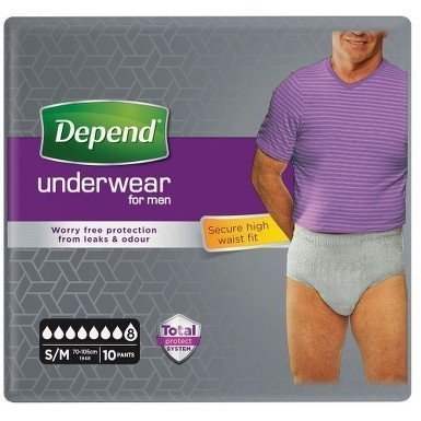 Depend Super S/M - Kalhotky natahovací absorpční s vyšším pasem pro muže 10 ks