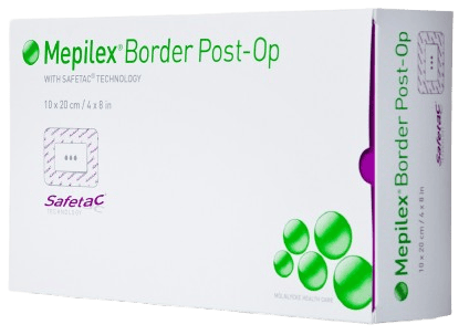 Mepilex Border Post-Op - 10 x 30 cm, 10 ks - Pooperační chirurgické krytí se superabsorpčním jádrem